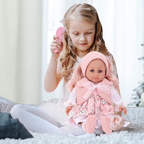Deao Baby Doll Play Set 14 Inch Baby Doll With 3 Clothes And Accessories Girl Doll Dress Up Sets,Gift For Birthdays And Christmas (L) #TOP2