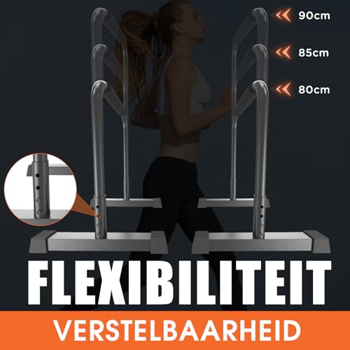 DH FitLife Dip Bars | Dip Stang & Verstelbaar Dip-Station 80-90 cm | Parallettes voor Calisthenics en Krachttraining | Stabiel en Veilig | Indoor en Outdoor Fitnessapparatuur - Afbeelding 3