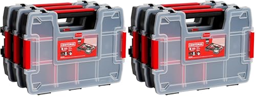 Image of CRAFTSMAN Storage Organizer,Small Parts Organizer with 10-Compartments,Lid Includes Secure Latch (CMST60964M), (Pack of 6)