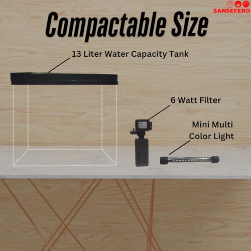 Image of Mini Fish Tank Aquarium (TP-33) 4K Transparency Moulded Fashion Aquarium Included with Filter & Light Suitable for Home Decor and Office Etc. (33 x 21 x 24 Cm)
