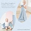 Little Giraffe Chenille Baby Blanket 29x35 Soft Chenille with Satin Trim, Blue - Ultra-Soft, Gentle & Safe, Lightweight & Breathable - Ideal for Newborns & Toddlers