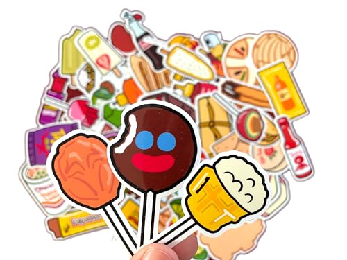El Mejor Listado de Pegatinas que Puedes Comprar On-line. 43 Mexican Food Vinyl Stickers, Snacks and Candy Stickers, Water Resistant, Set of 60, White