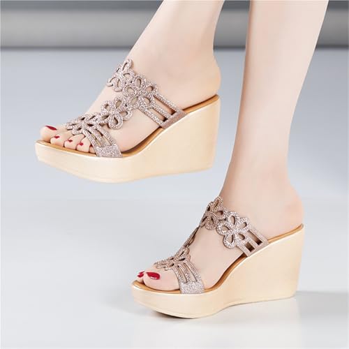 Platform Shoes Women Summer High Heels Slides Chunky Wedges Slippers4