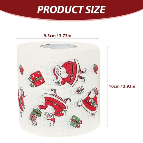 Papel higiénico navideño estampado con 4 rollos de tisú suave y resistente 3
