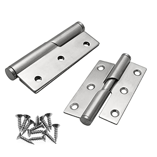 Dghaop 2Pcs Stainless Steel Lifting Hinge 3" Rising Butt Handed Lift Off Door Hinge Right #TOP12