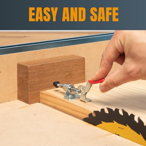 Image of POWERTEC 4PK Mini Toggle Clamp, 100lbs Holding Capacity, 301A Quick Release Push Pull Clamp for Woodworking Jigs and Fixtures, Pocket Hole Jigs, Welding, Crosscut Sled, CNC (20323-P2V)