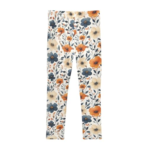 Girls Leggings Boho Florals Leaves Soft Toddler Leggings for Girls Kids Pants Size 4T-10T2