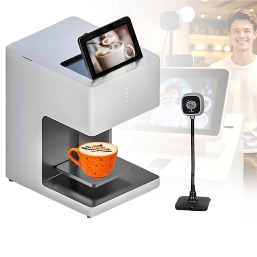 Máquina Café Latte Art, Impresora Grado Alimenticio Impresión Imágenes Personalizadas,QR En Mesas, Impresión Instantánea Con Escaneo.Disponible Versión A Todo Color Y Tricolor FullColorWhite+Camera