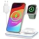 Induktive Ladestation für Apple Wireless Charger 3 in 1: Kabelloses Ladegerät für iPhone 16/15/14/13/12/11/Pro/Max/XS/XR/X/8/Plus, Apple W.atch 2/3/4/5/6/7/8/9/10 und Air.Pods