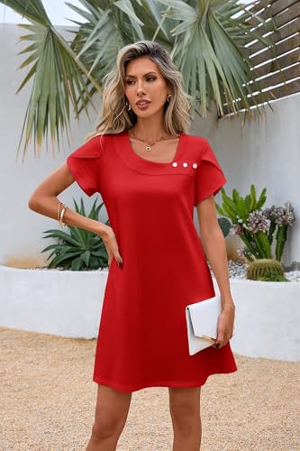 Image of Valiamcep Women's 2026 Summer Sleeveless Mini Dress Casual Square Neck Slim Fit Cocktail Party Short Dresses