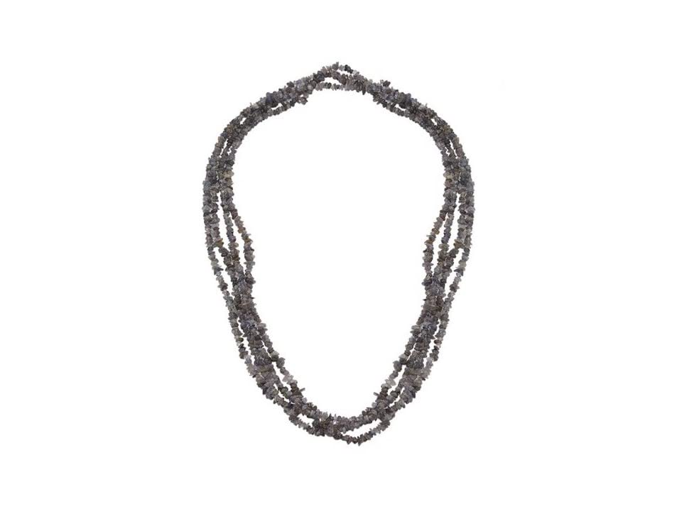 Perles en iolite naturelle collier long 254 cm fil sans fin 350 carats création