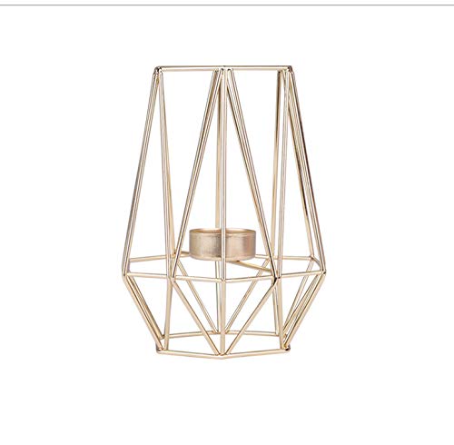 Metal Geometric Design Tea Light Votive Candle Holders, Geometric Shapes Iron Hollow Tealight Candle Holders For Vintage Wedding Home Decoration (Typ 2, Gold, Large) #TOP4