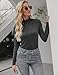 Totatuit Women's 3 Pack Turtleneck Tops Long Sleeve Basic Shirts Thermal Underwear Shirts Lightweight Fall Outfits Black+White+Deep Grey X-Small