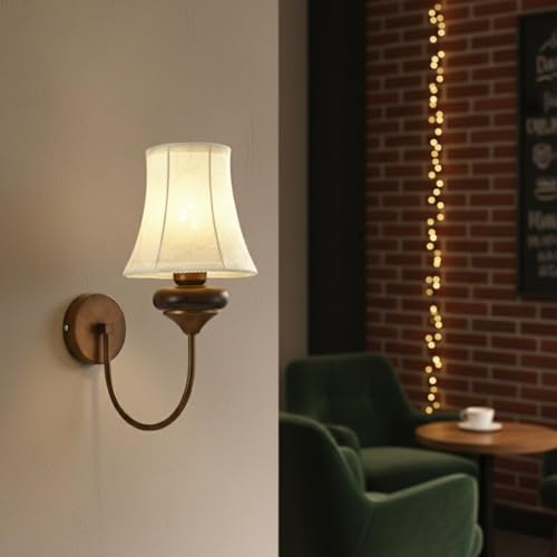 Luminaria vintage de bronce y hierro con interruptor de cadena E14 7
