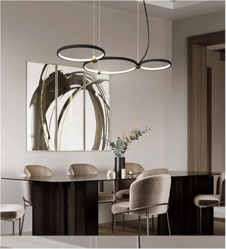 Lampe Design suspendue noire LWX au style minimaliste épuré pour grand salon