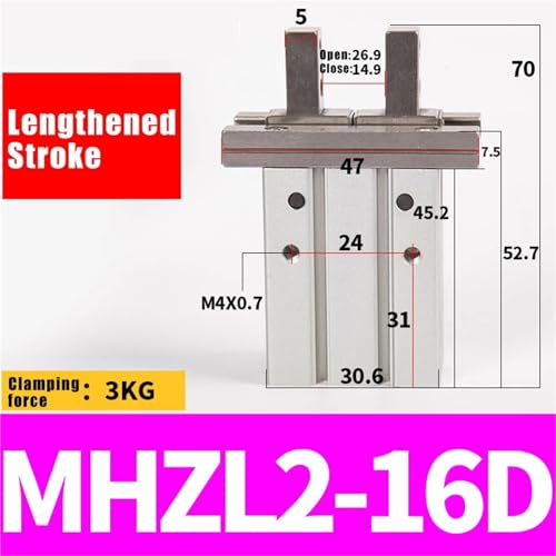 Vérin de préhension à double effet MHZL2-16D compact et parallèle
