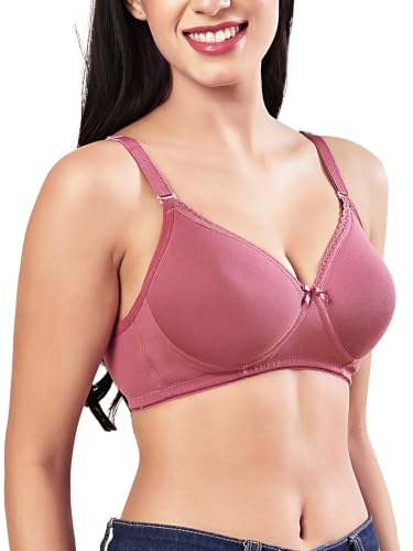 Image of Women's Seamless Padded Non Wired Cotton Stretch Everyday Bra| Detachable Straps | Transparent Straps Included