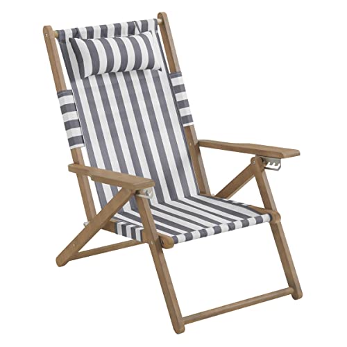 Lavish Home Beach Chair - Outdoor Weather-Resistant Wood Folding Chair