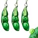 Ousyaah 3 Pièces Squishy Porte-clef, Pendentifs Squeeze-a-Bean en Forme de Haricot Vert, Jouets de Pois Cacahuète Fidget Toys avec Réduction de l'anxiété et du Stress pour Enfants et Adultes