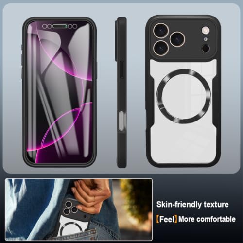 Coque silicone iPhone 12 Pro Max noire avec technologie magnétique intégrale et design transparent - 6
