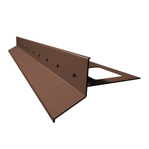 Renoplast® Profilo di gronda in alluminio D25 200 cm marrone | Completamento terrazzi e balconi | Pavimenti piastrellati su malta adesiva | Profilo angolare per sistemi di drenaggio dell'acqua