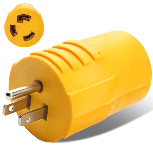 30 Amp to 15 Amp 110 RV Adapter Plug NEMA 5-15P to L5-30R RV Power Adapter Shore 15A Household Male to 30A RV Female Electrical Converter for RV Camper Caravan Van Travel Trailer