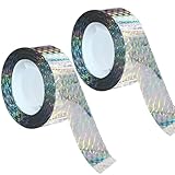 KOKMEYA 2 x Vogelschreckenband, reflektierendes Blitzband für Vögel, doppelseitiges Band, schreckt Vögel ab, für Haus, Garten, Hof, Obstgarten, Terrasse, Outdoor, 75 m x 2