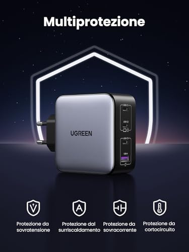 Cargador USB C 100W UGREEN Nexode estación de carga múltiple portátil con cable tipo C 6