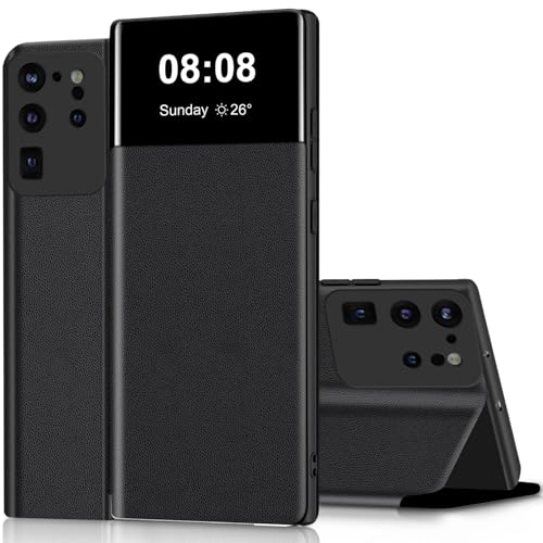 Étui Samsung S20 Ultra protection intégrale à rabat antichoc cuir noir