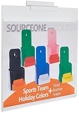 Source One 6 Pack, 14 x 11 Inches, Slot Wall Slat Wall, Clear Sign Holder
