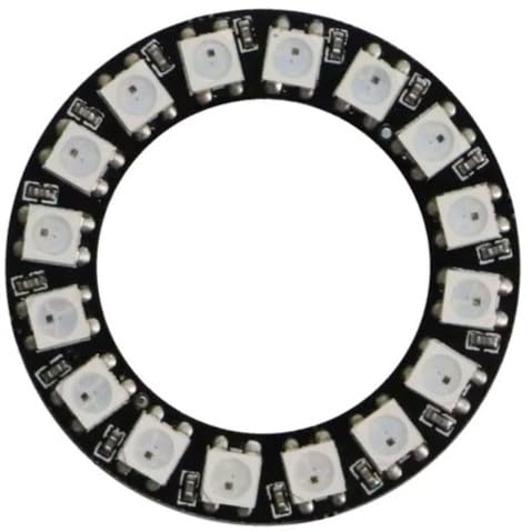 WS2812B RGB Full Colour LED Ring Modules, DC 5V, Black/White PCB