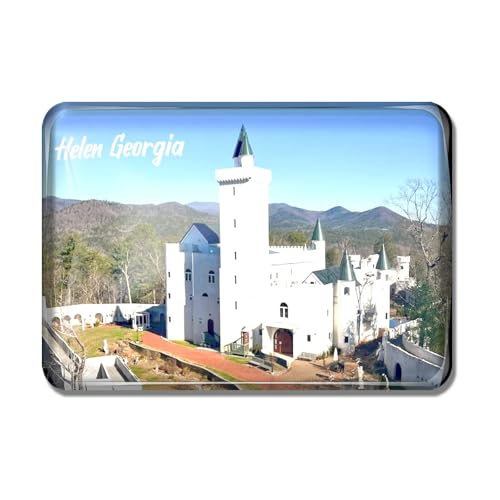 Gozisoci Magnete da frigorifero rettangolare in cristallo di vetro per Helen Georgia Souvenir Decor casa cucina frigorifero magnete regalo di viaggio