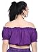 Wevez Women's Tribal Style Summer Cotton Puff Sleeve Crop Top Blouse, Violet