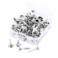 Nuyoah Musterbeutelklammern Silber Musterklammern Mini Brads Runde 100Stk Rundkopfklammern Metall Flügelklammern Klein 8x18mm für Schule Büro Papier Briefklammern Basteln Handwerk DIY