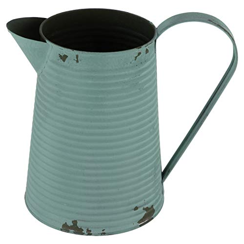 CIYODO Vintage Iron Plant Vase Flower Container for Gardening and Balcony