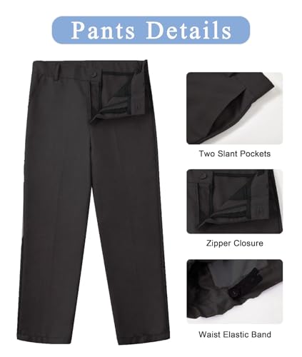 Image of Boys' Dress Pants Kids Wedding Suit Pants Boys School Uniform Pants Trousers for Golf Play & Outdoor Adjust Waist