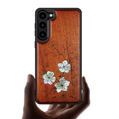Étui pour Galaxy S23 Plus motif floral en nacre idée cadeau artistique mémorable