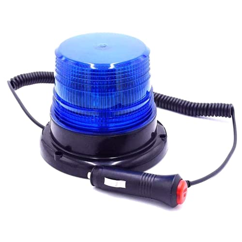 bangminda Gyrophare magnétique LED, Lumière d’Avertissement magnétique pour véhicule avec 12V/24V Prise Allume-Cigare (Bleu)