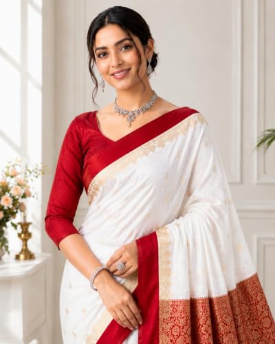 Image of Women's Glory Banarasi Satin Silk Saree with Embroidery Design