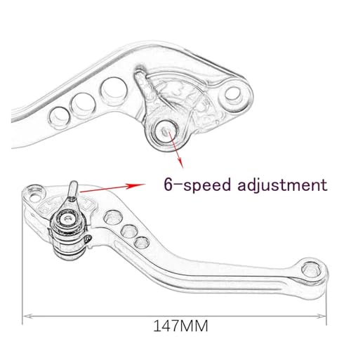 Palanca de freno embrague CNC en aluminio con ajuste de 6 marchas para Ninja 400 6