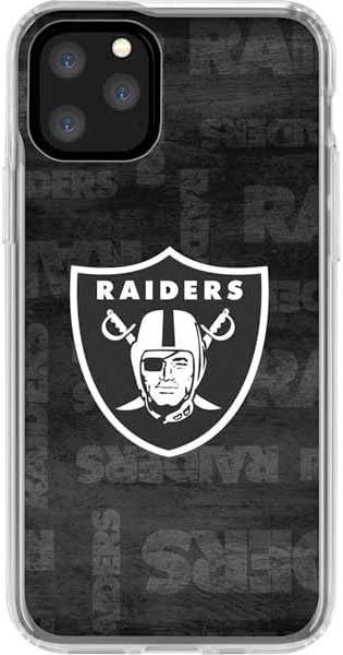 Skinit Clear Phone Case Compatible with iPhone 11 Pro - Officially Licensed NFL Las Vegas Raiders Black & White Design