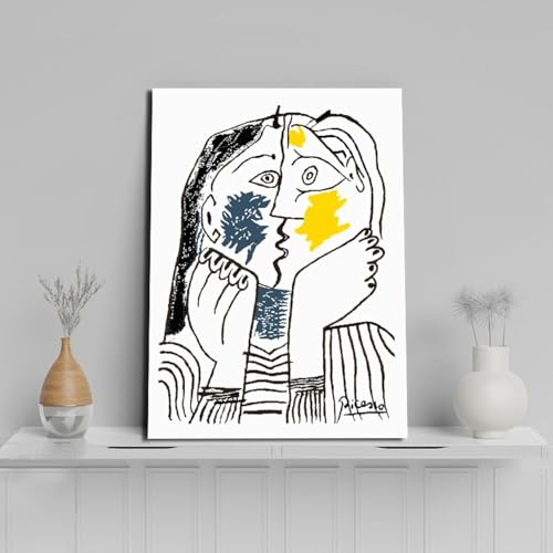 Impression sur toile Picasso Le Baiser | Dessin linéaire premium 40x60 - 2