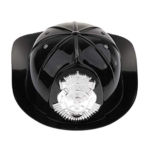 Firefighter Hat Helmet Fireman Party Dress Up Hat Kids Pretend Chief Hat Halloween Party Role Play Toy –Black