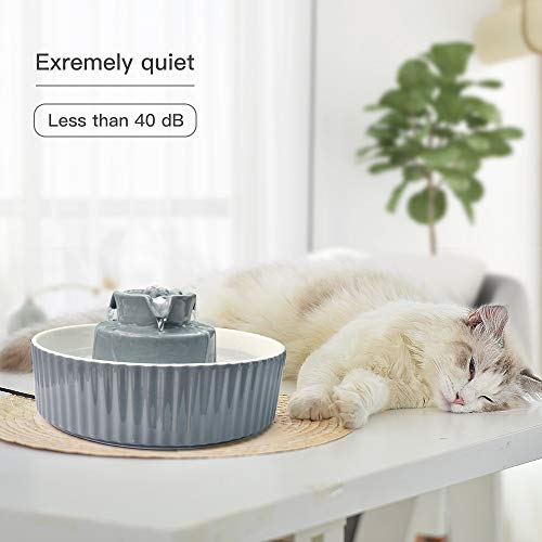 Image of Pet Drinking Fountain: Cepheus 2.1L /71oz Cat Fountain-Automatic Water Fountain for Cats and Dogs with with Ultra-Quiet Pump(Grey)
