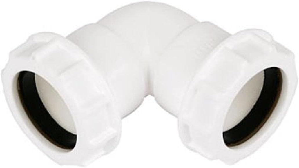 Merriway BH02915 Waste Compression 90 Degree Bend, 40mm, White