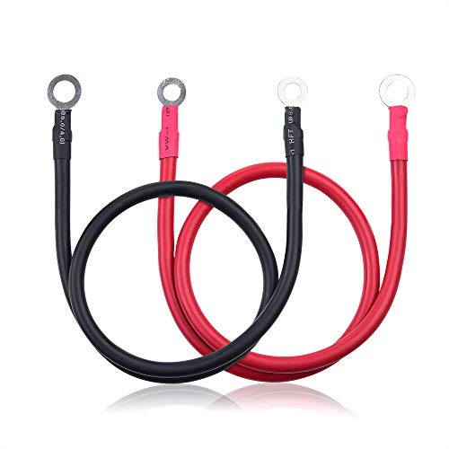 Cable Matters 6 Gauge Battery Cable Inverter Power Cable With Oxygen-Free Copper 2 Feet - Black + Red 2 Piece Set #TOP2