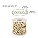 16.4Feet Gold Plated Brass Curb Chain Twisted Chunky Link Chains Bulk with Spool for Jewelry Making
