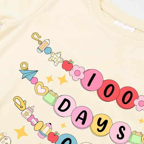 Image of 100 Days of School Shirt Girls and Kids Unicorn Heart Shirt