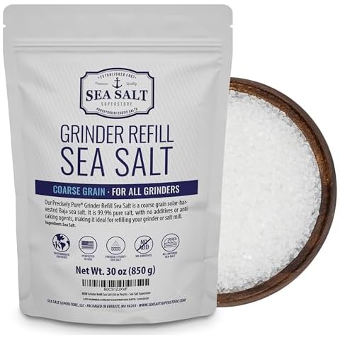 Grinder Refill Salt, Coarse Grain Sea Salt, 30 oz Bag, Sea Salt Superstore Cover