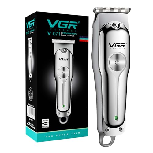 VGR V-071 Professional Beard Trimmer for Men, 2X Fast Charging, USB Type C, 120 Min Runtime, Hair Trimmer, Cordless, 3 Length Settings, 2 Year Warranty (Silver) view 1